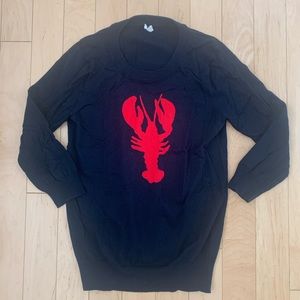 J. Crew Navy Lobster Cotton Sweater Small
